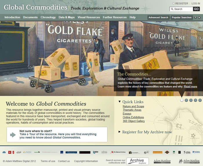 Global Commodities homepage